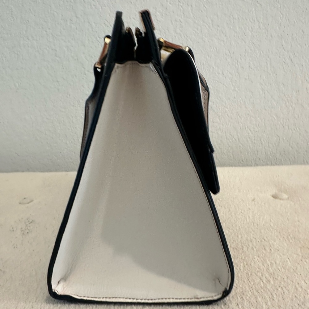 ALDO Black, White & Taupe Colorblock Top-Handle Satchel - Picture 3 of 3